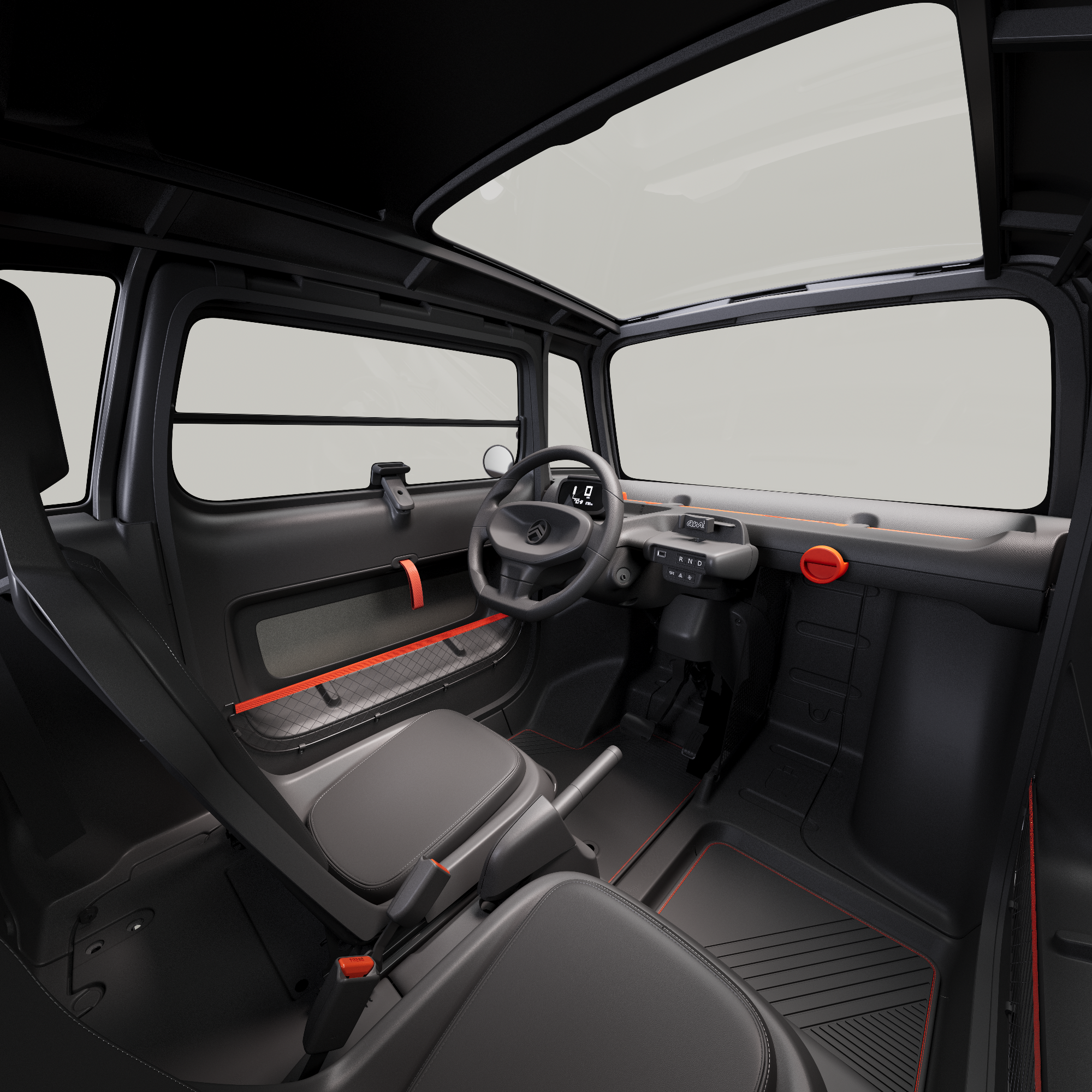 Citroën Ami Spicy rood interieur